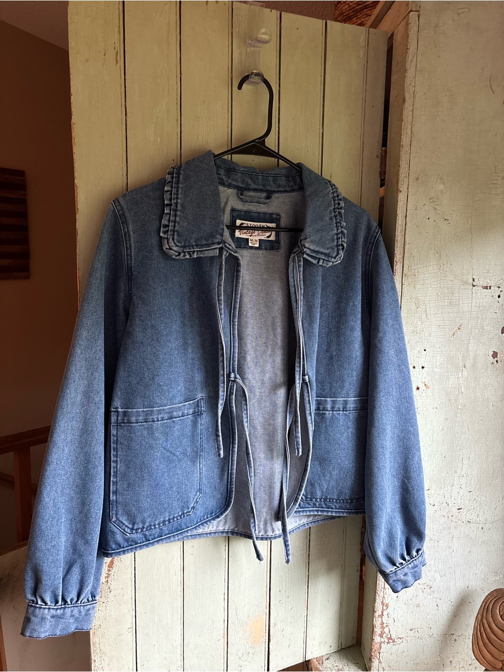 Stoosh Blue Denim Tie-Front Jacket